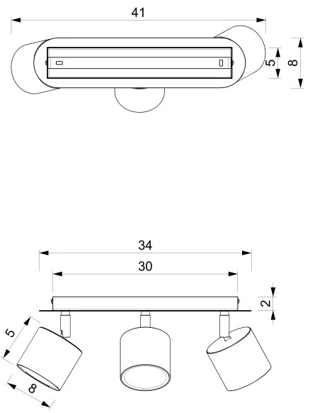 Spot DIXIE 3xGX53/11W/230V negru