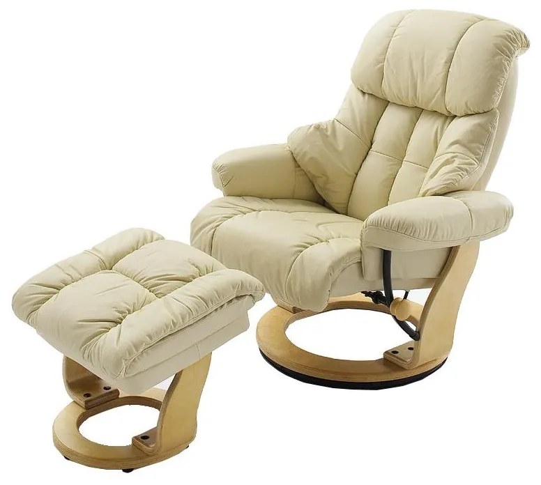 Fotoliu reglabil HABI crem/stejar natural