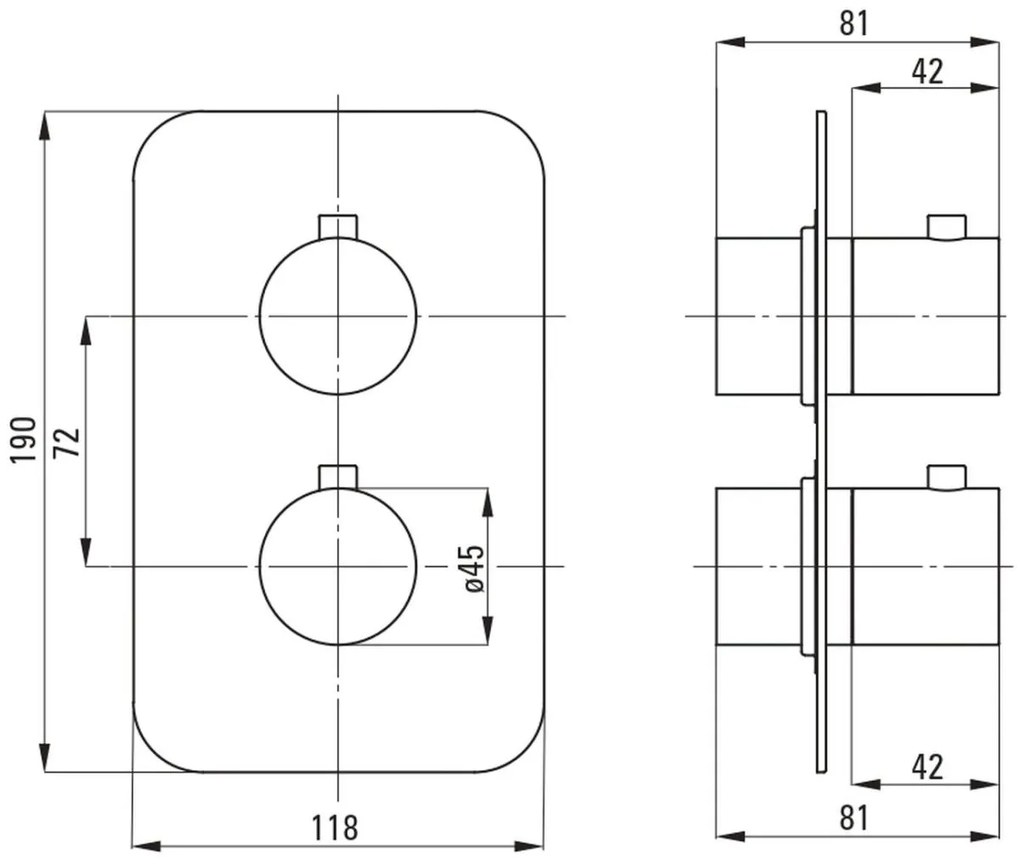 Capac pentru baterie cada cu termostat, element extern BOX, alb, Deante Therm