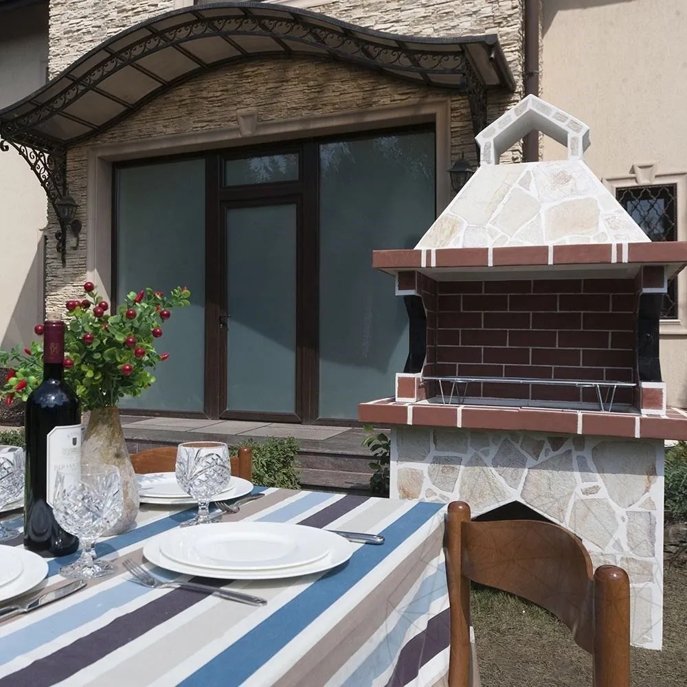 Gratar Gradina Mediu - Placat cu piatra poligonala Rhodos