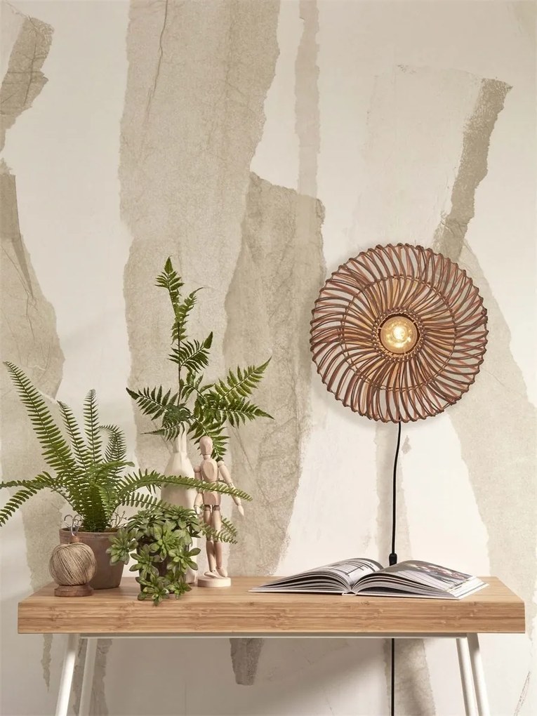 Aplica de perete eco din ratan Zanzibar flat 40cm S, nat