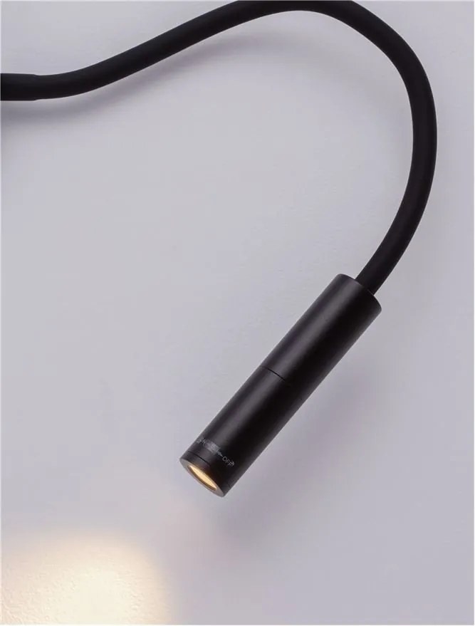 Aplica cu reader LED cu brat flexibil IP44 SONICA negru