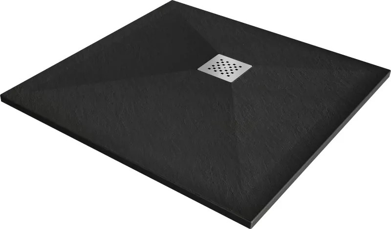 Mexen Stone+ broască compozită pătrată 90 x 90 cm, neagră - 44709090