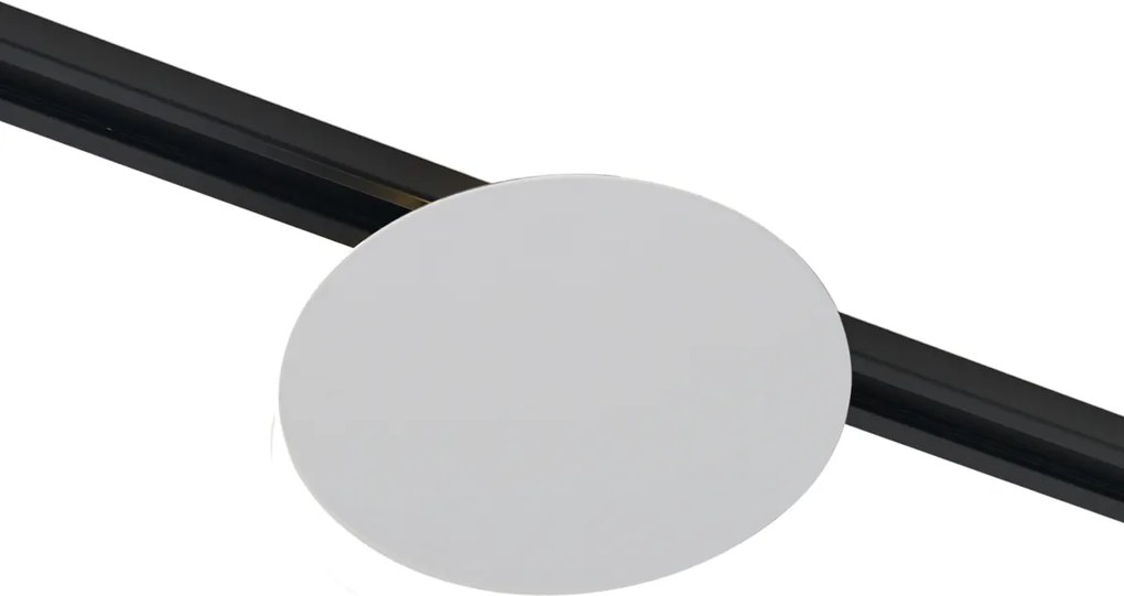 Plafonieră modernă albă pentru sistem de iluminat pe șină monofazat cu 2 lumini - Iconic Pulley