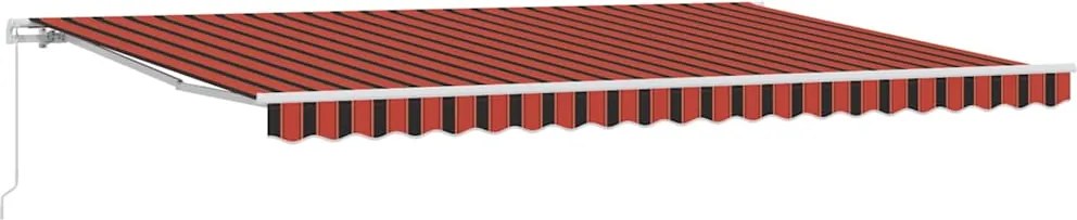 vidaXL Copertină Manual Portocalie și maro 500 x 300 x 165 cm