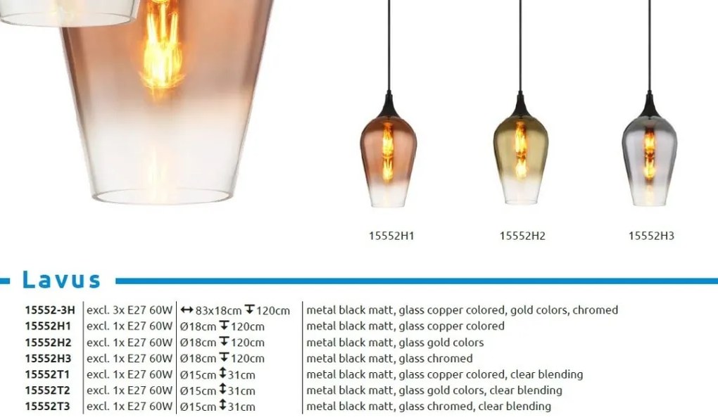 Pendul design modern LAVUS negru/auriu