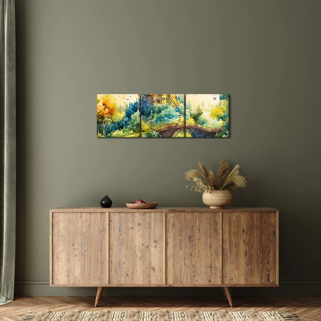 Tablou - Castel de Poveste (cu ceas) (90x30 cm)