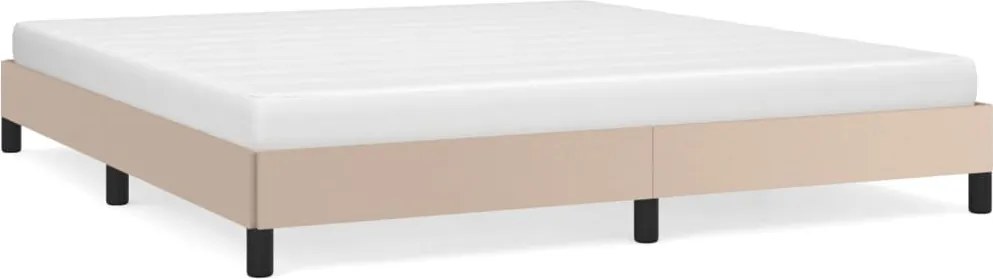 vidaXL Cadru de pat, cappuccino, 180x200 cm, piele ecologică