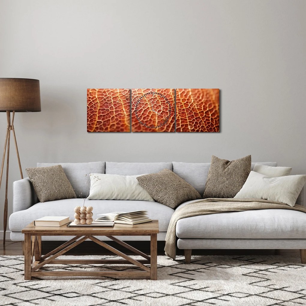 Tablou - Detaliu de textură (cu ceas) (90x30 cm)