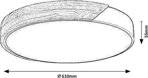 Rabalux 71418 - Lampă LED de tavan MAPLE2 42W/230V 3000/4000/6500K negru/stejar Ø61 cm