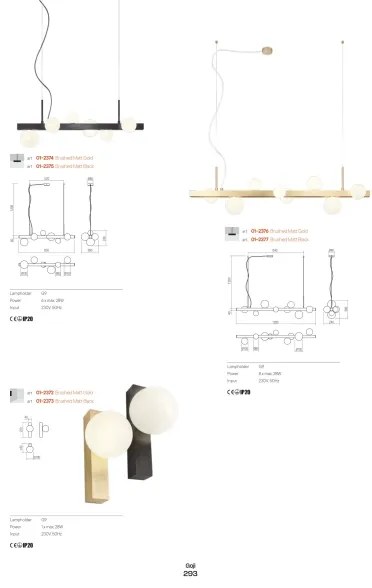 Lustră pe cablu Redo 01-2377 GOJI 8xG9/28W/230V negru