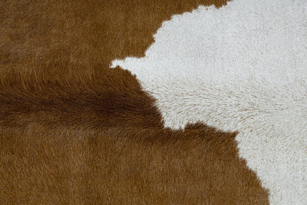 Covor Artificial Cowhide, Vaca G5069-2 alb maro din piele