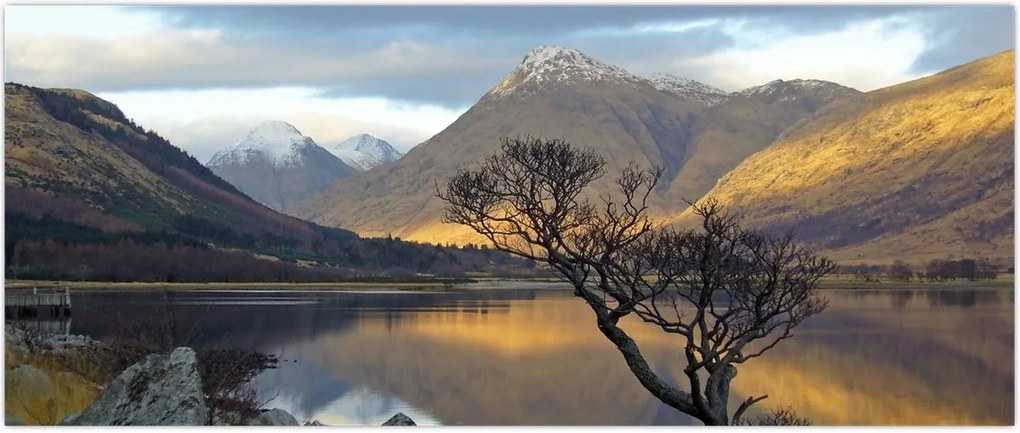 Tablou - Munții de lângă lac (120x50 cm)