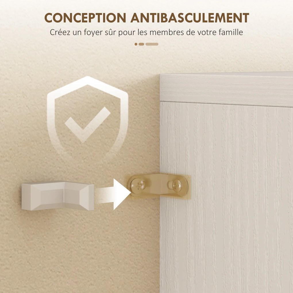 HOMCOM Bufet înalt pentru bucătărie, dulap de bucătărie, 4 uși dintre care 2 din sticlă, sertare, etajere reglabile, 60x35x180cm, alb | Aosom Romania