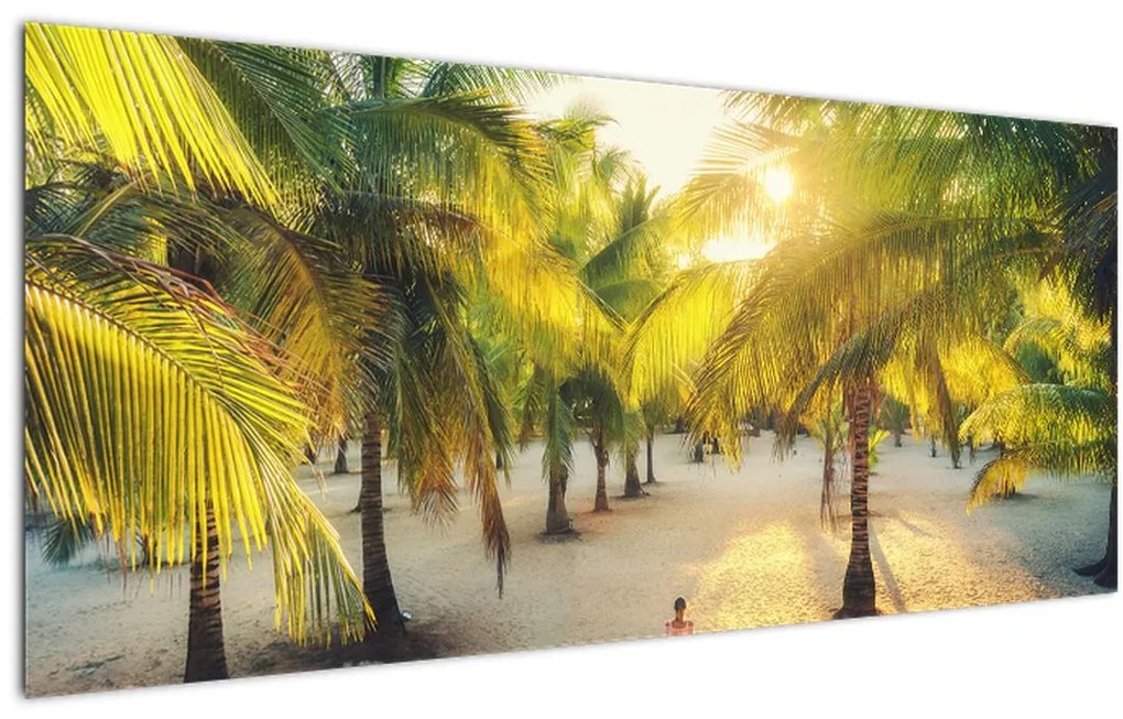 Tablou - Femeie între palmieri (120x50 cm)