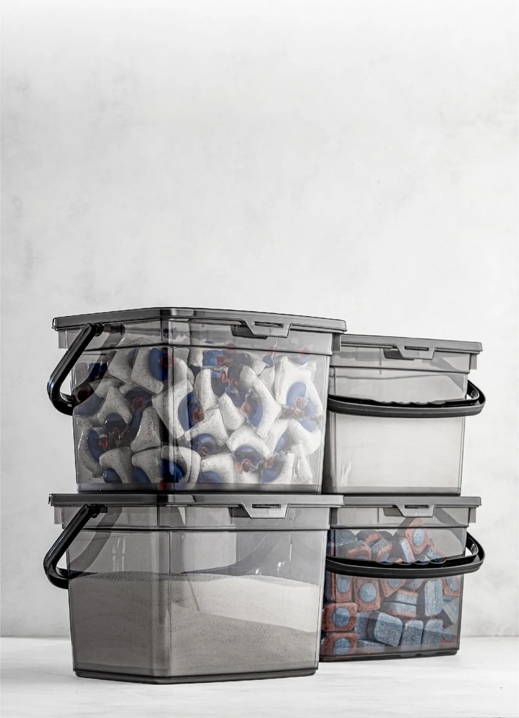 Set cutii de depozitare (4 piese), Hermia, Culoare: Antracit