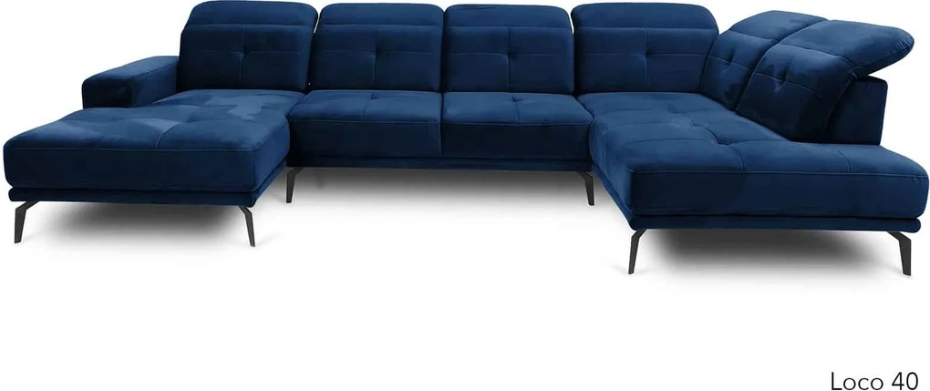 Colțar lemn masiv Formă U Bergamo 350x201cm Personalizabil