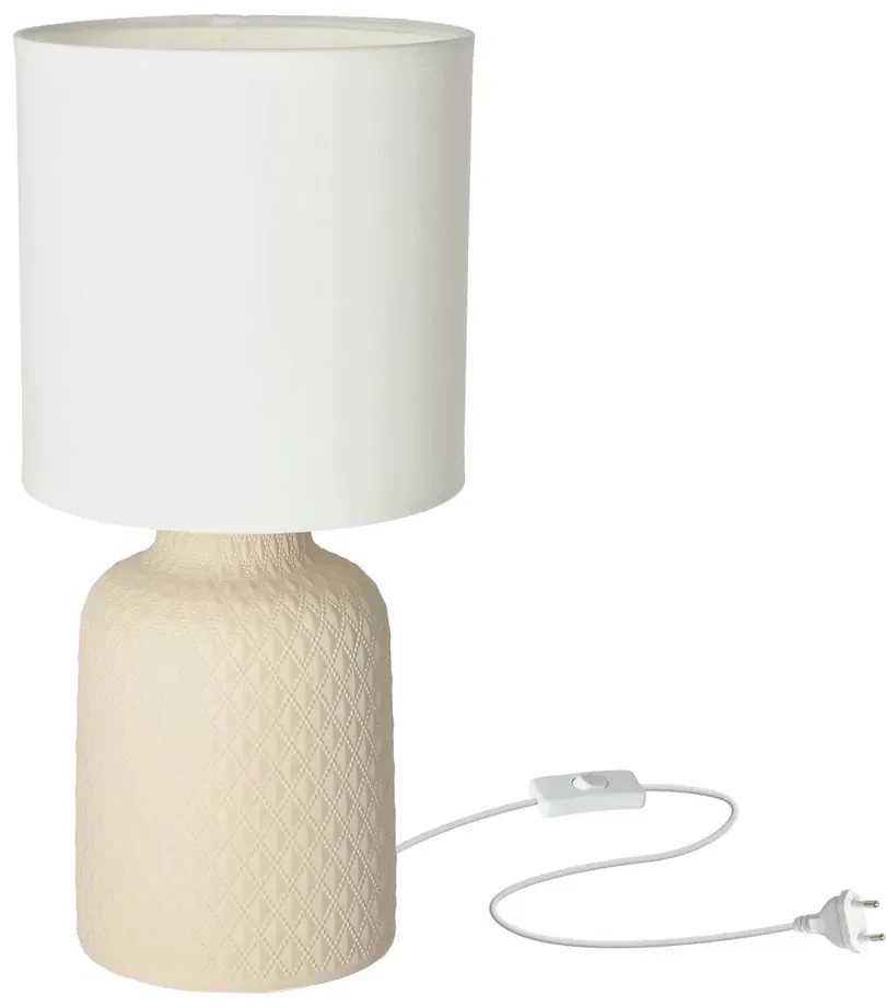 Veioză bej cu abajur textil (înălțime 32 cm) Iner – Candellux Lighting