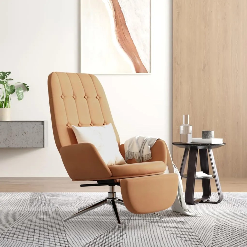 3097699 vidaXL Scaun de relaxare cu suport picioare, gri taupe, microfibră