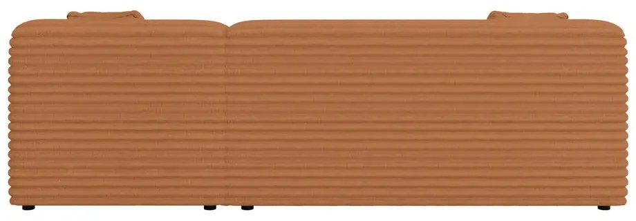 Colțar teracotă cu tapițerie din catifea reiată (cu colț pe partea dreaptă, cu șezlong) Martin – Ropez