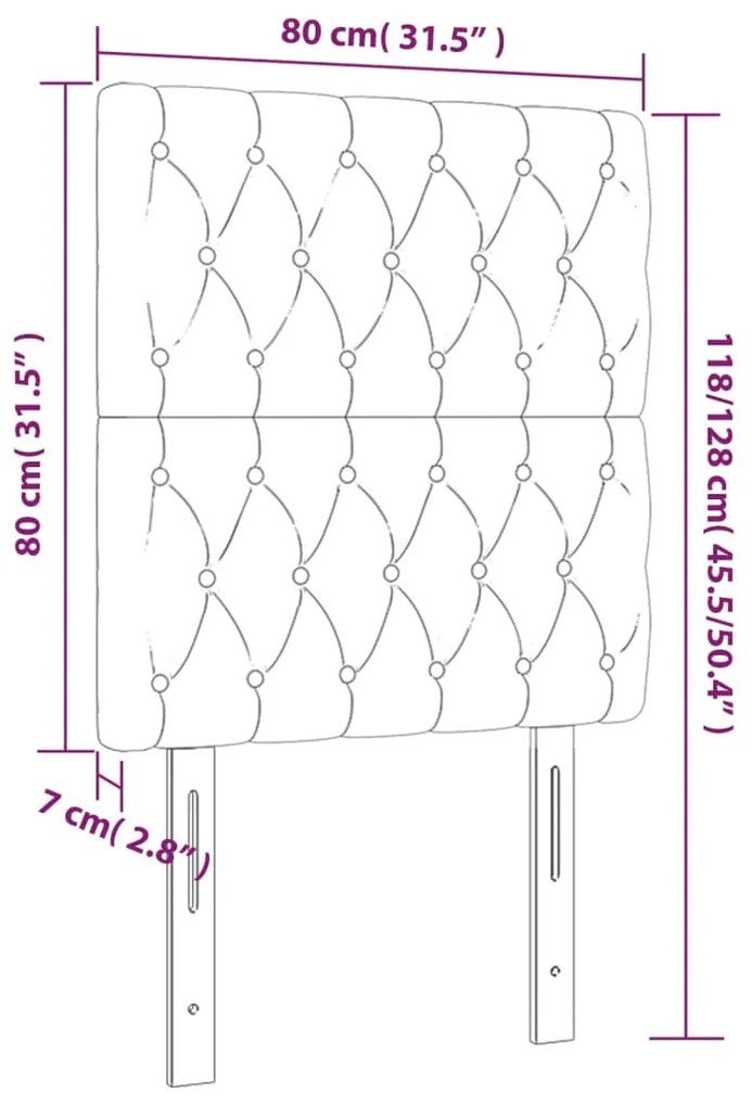 Tablie de pat cu LED, maro inchis, 80x7x118 128 cm, textil 1, Maro inchis, 80 x 7 x 118 128 cm