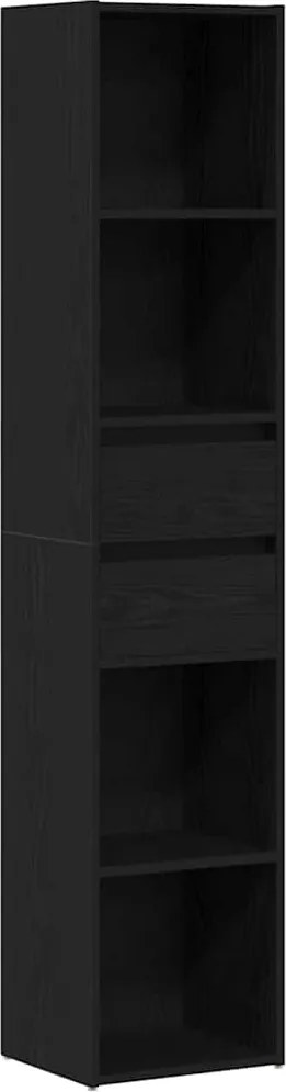 vidaXL Dulap pentru cărți Stejar Negru 36 x 30 x 171 cm Lemn compozit