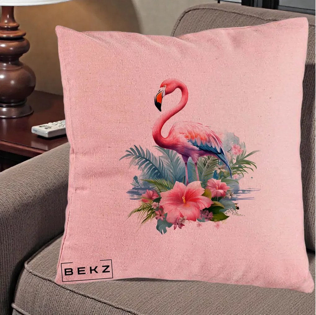 Perna Decorativa Raton in Halat Roz, 40x40 cm, Roz, Husa Detasabila, Perna Inclusa, BEKZ®