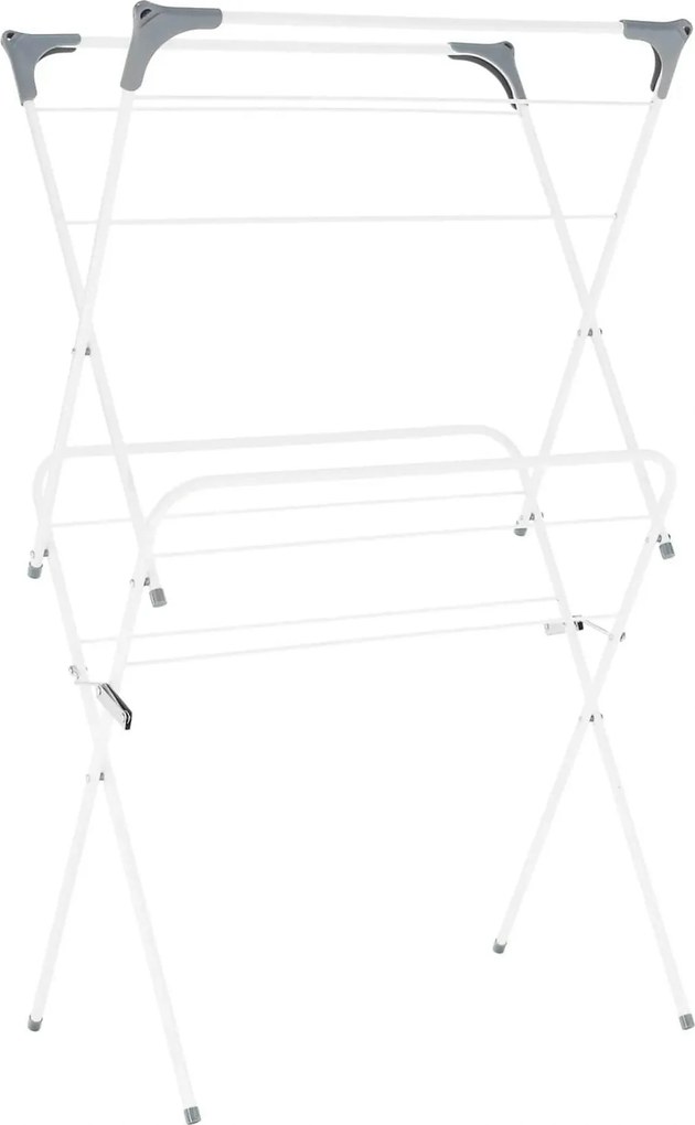 Uscator pliabil haine NODAR, alb/gri, metal/plastic, 60x37x105 cm