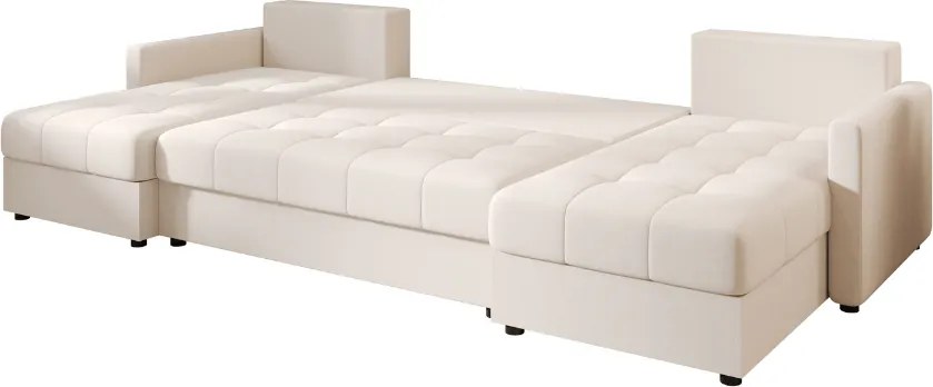 Coltar extensibil in forma de U VENORIA, crem, 285x146 cm + 2 perne GRATUIT