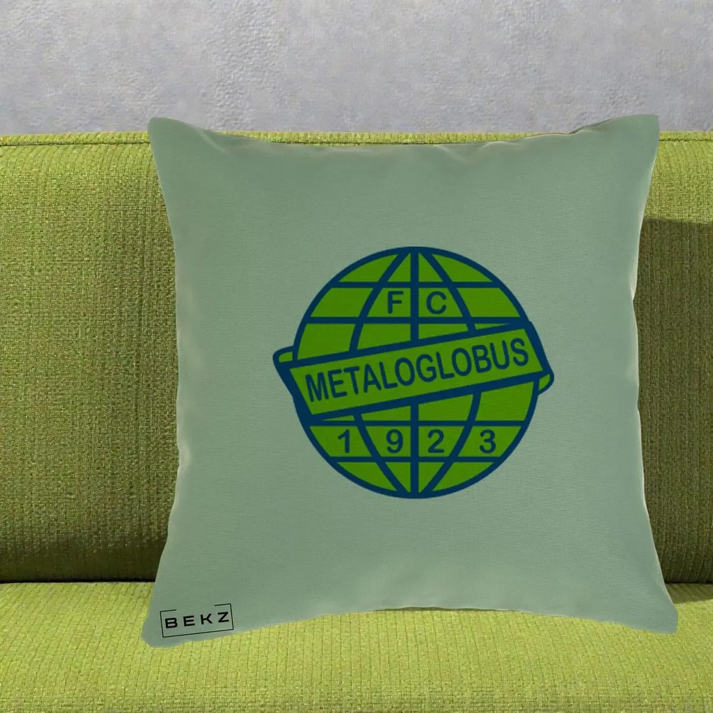 Perna Personalizata FC Metaloglobus Bucuresti 1923 Fotbal, 40x40 cm, Verde, Husa Detasabila, Perna Inclusa, BEKZ®