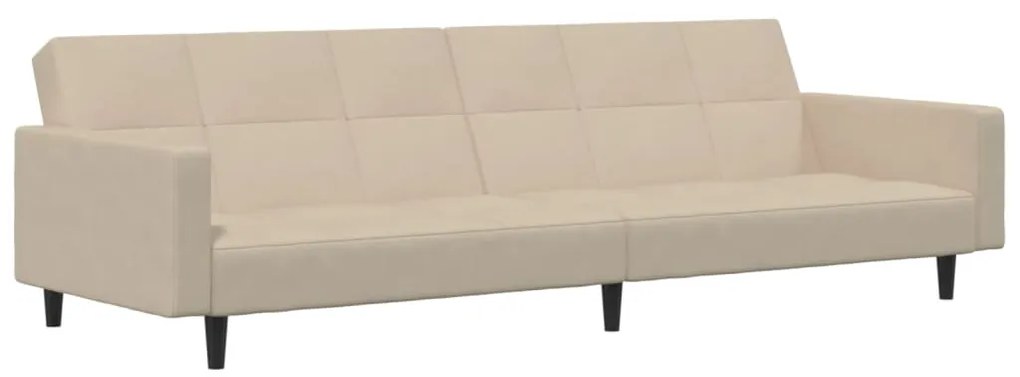 340682 vidaXL Canapea extensibilă cu 2 locuri, crem, microfibră