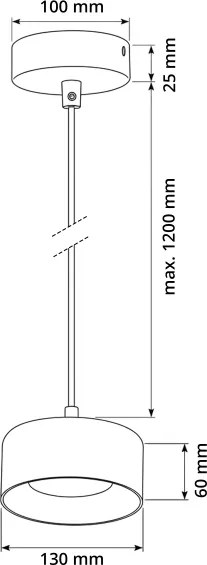 Brilagi - Pendul suspendat pe cablu AURA LUX 1xGX53/30W/230V negru/fumuriu