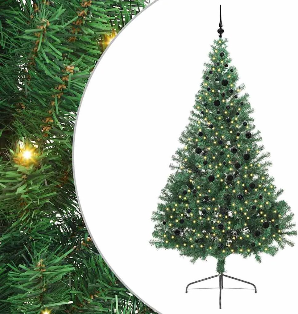 vidaXL Pom de Crăciun artificial pre-iluminat Verde 240 cm PVC