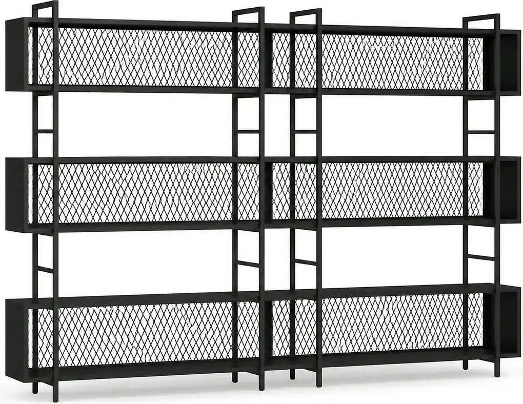Biblioteca de birou 285LCV1180, negru, PAL melaminat/metal, 280x34x180