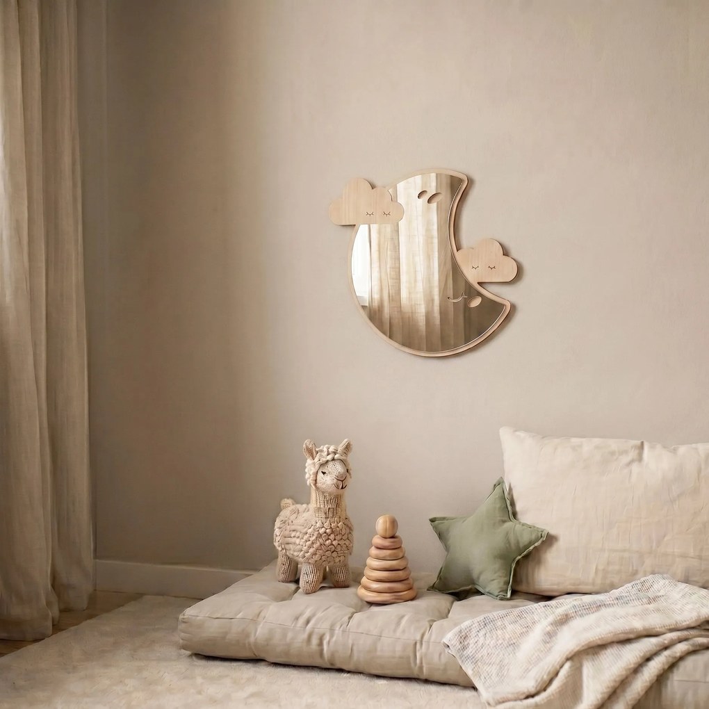 Oglindă Decorativă din Lemn pentru Camera Copilului | Over the Moon