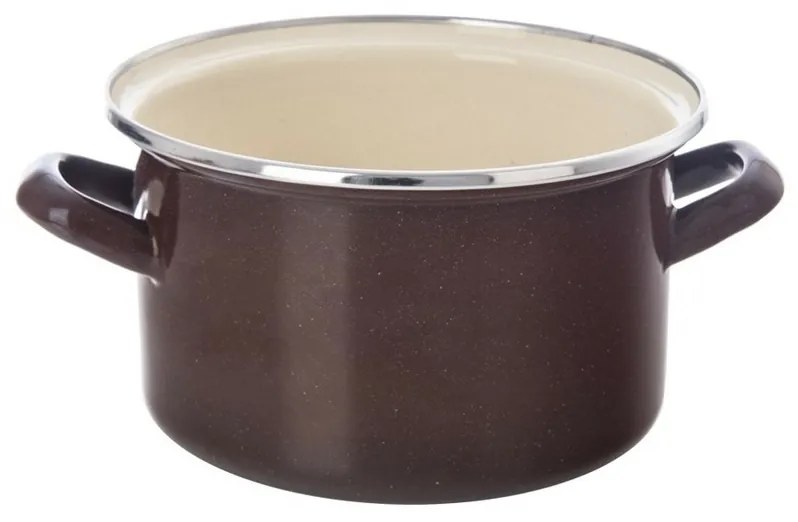 Oală emailată Orion cu margine Brown, 2 l, 2 l