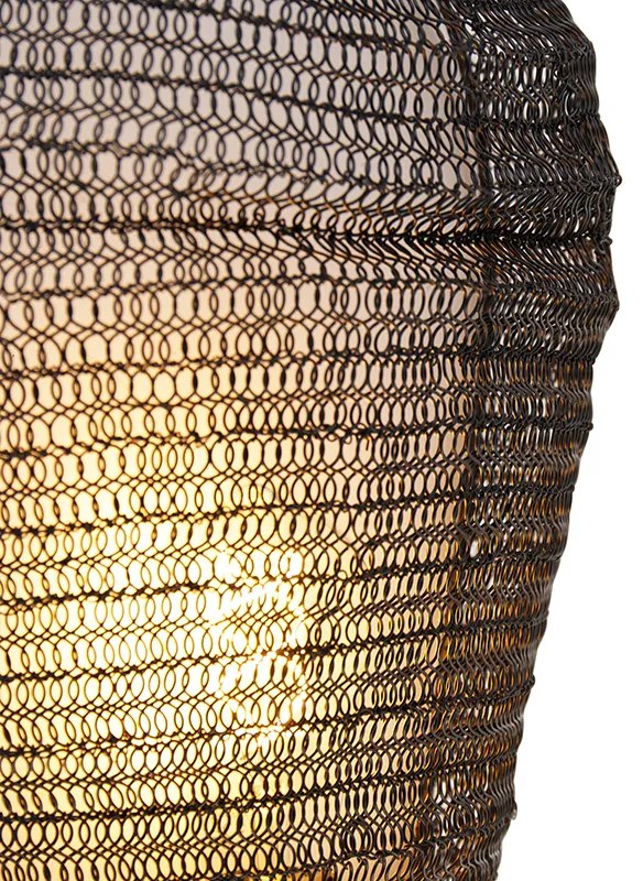 Lampă de perete orientală neagră 45 cm - Nidum