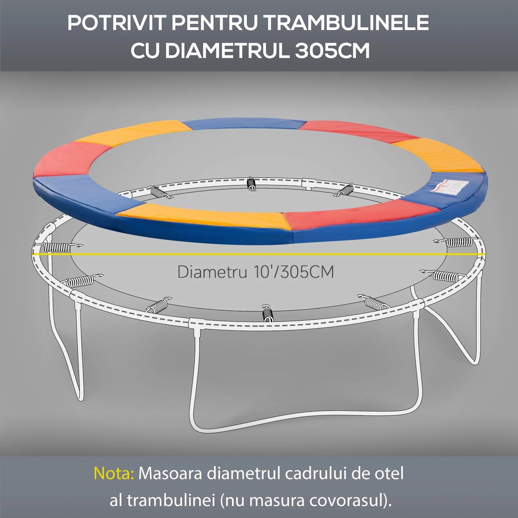 HOMCOM Protectie Margine pentru Trambulină Elastică din PVC Roșu Albastru Galben (Ø305cm ) | Aosom.ro | Aosom Romania