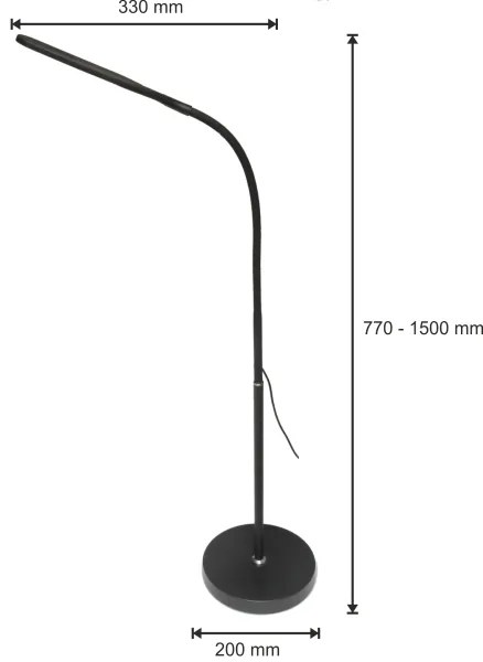 Lampă LED dimabilă 3 în 1 DARA LED/10W/230V 3000/4000/6000K CRI 90 negru