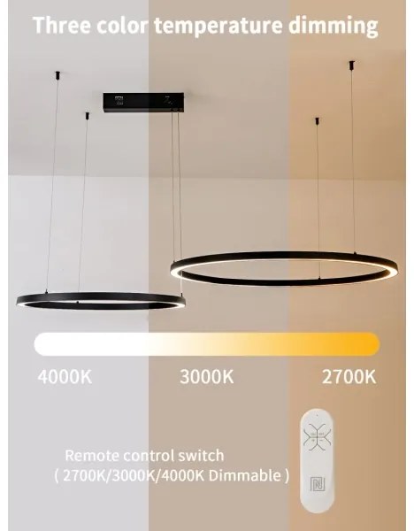 Lustră LED dimabilă Immax NEO 07216L FINO 93W/230V 60/80 cm negru Tuya + telecomandă