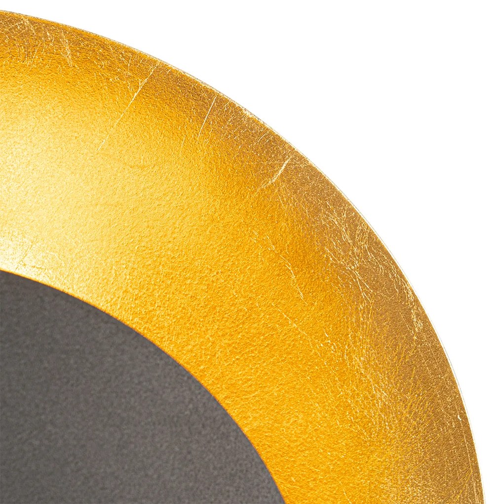 Aplică de perete Art Deco neagră cu auriu - Emilienne