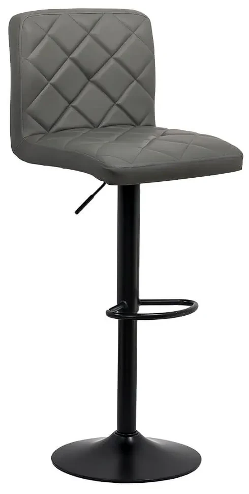 Scaun de bar reglabil pe inaltime si rotativ din piele eco ABS 147 gri