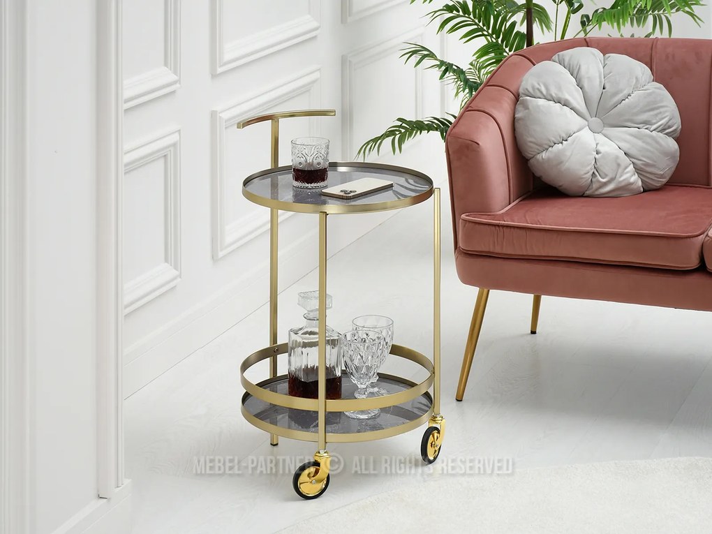 Măsuță de cafea Alfonzo (marmură gri + auriu). Promo -6%. 1111552