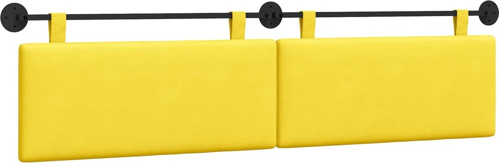 vidaXL Cap de pat suspendat Pe perete Galben Deschis 210 x 55 x 5 cm