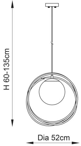 Endon 92488 - Pendul pe cablu EMILIO 1xE27/10W/230V auriu/alb