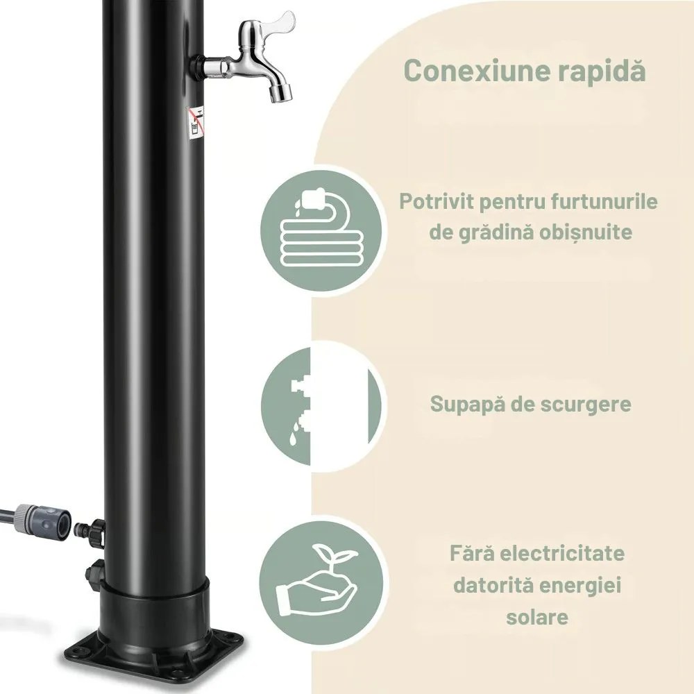 Duș solar BOW. 20l, negru Monzana
