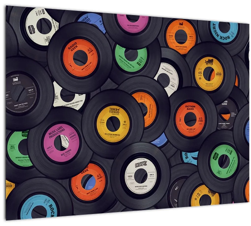 Tablou - plăci de gramofon (70x50 cm)