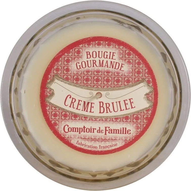 Lumânare parfumată în pahar de sticlă, D12xH8 cm, Crème Brûlée – Bougie Gourmande