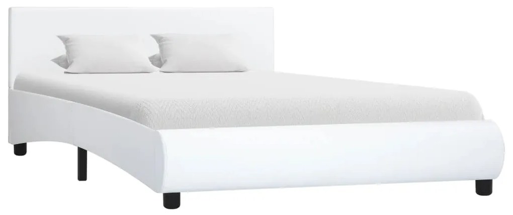 285458 vidaXL Cadru de pat, alb, 120 x 200 cm, piele ecologică