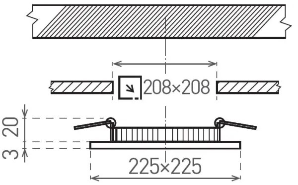 Corp de iluminat LED încastrat VEGA LED/18W/230V 2900/3900/5800K 22,5x22,5 cm alb